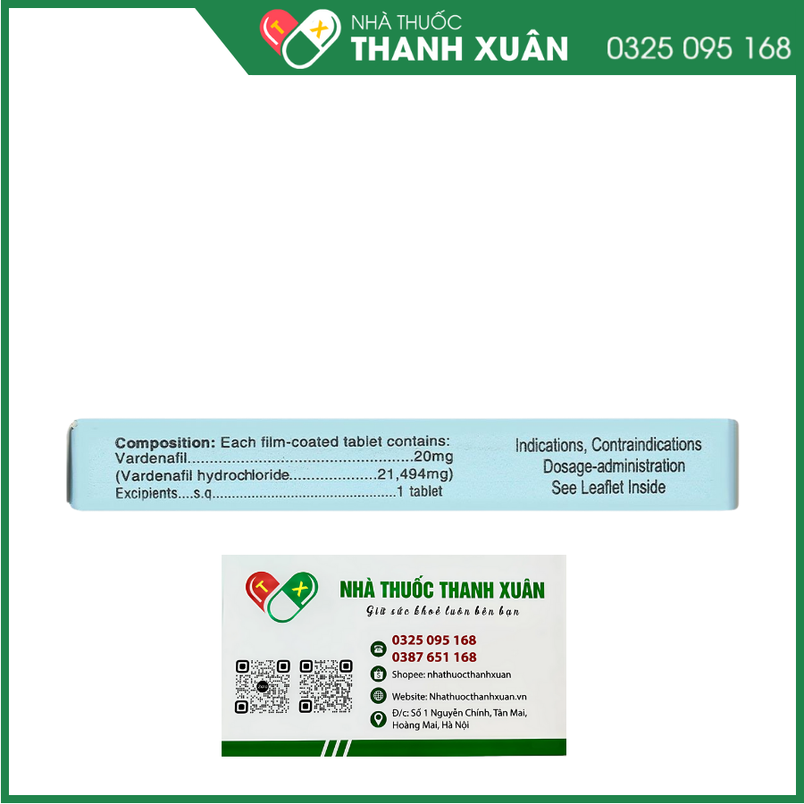 Levina 20mg điều trị rối loạn cương dương